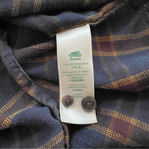 ROOTS Women’s Flannel Button Down 100% Cotton - Picture 7 of 8